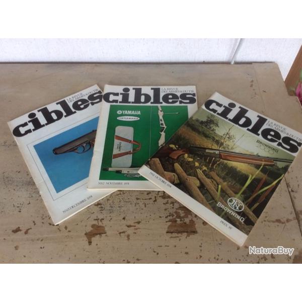 lot 3 revues cibles (n� 61 - 62 -63) -pistolet Mauser / Chassepot / Enfield.....(10 � 12/1974)