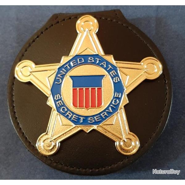 insigne  Secret Services  avec porte insigne clip neuf.