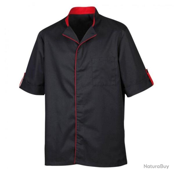 Veste de cuisine mixte bicolore manches courtes ou longues Robur BOKO MC/ML Noir 4 / L Manches court