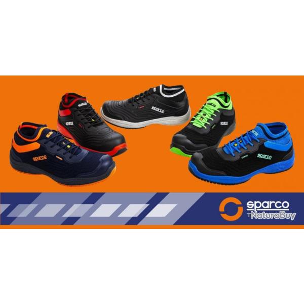 Chaussures de scurit semi montantes S1P ou S3 SRC Sparco Teamwork Legend Noir Bleu