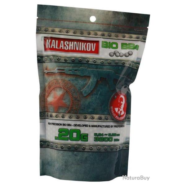 3200 billes airsoft Kalashnikov 0.20 gr Bio