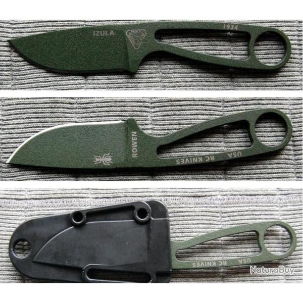 RCIOD Couteau ESEE Izula OD Green Lame Acier Carbone 1095 Etui Made In USA