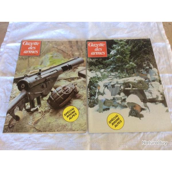 lot 2 revues Gazette des armes - 125 & 126 - P.A arm�e fran�aise 1915-1940...et �tuis (01&02/1984)