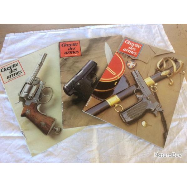 lot 3 revues Gazette des armes - 117-118-119- revolvers de marine / mousqueton 1829...(05 � 07/1983)
