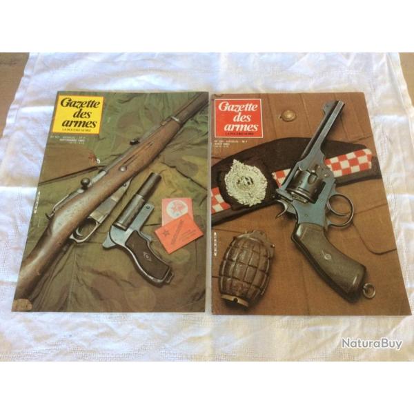 lot 2 revues Gazette des armes - 120 & 121 - revolvers r�glementaires Anglais... (08&09/1983)