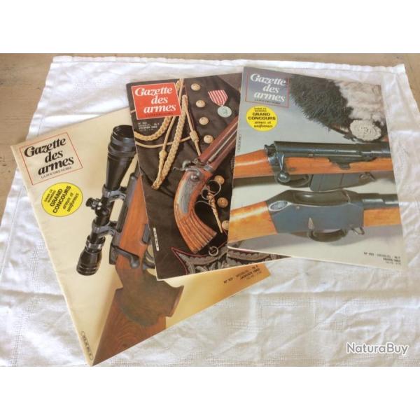 lot 3 revues Gazette des armes - 101-102-103- revolver Galand 1870...(01 � 03/1982)