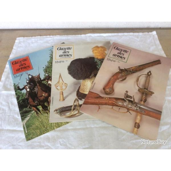 lot 3 revues Gazette des armes - 98-99-100- les fusils de Marine...(10 � 12/1981)