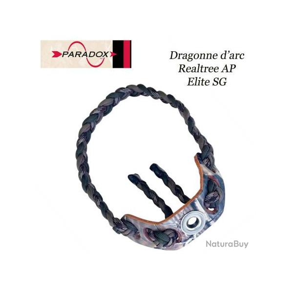 PARADOX Dragonne d'arc tress�e avec finition cuir Realtree AP Elite SG