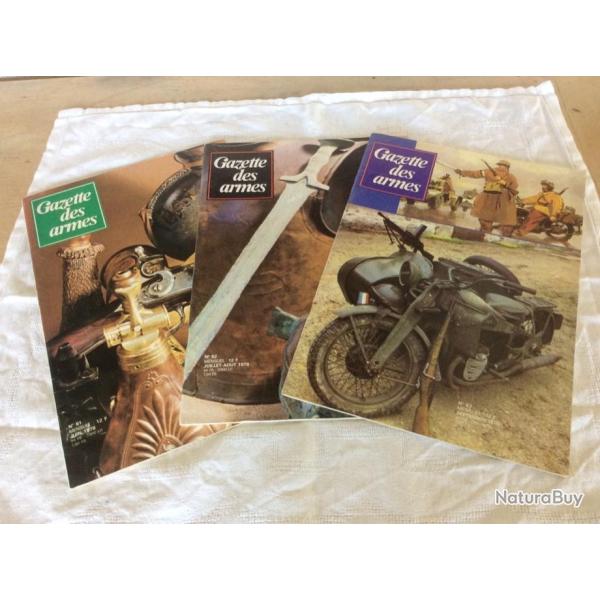 lot 3 revues Gazette des armes - 61-62-63-la moto militaire/ PM U.Z.I...(06 � 09/1978)