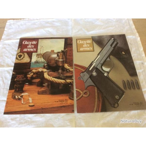 lot 2 revues Gazette des armes - 45 & 46 - Les Colts 1860... (1 & 2/1977)