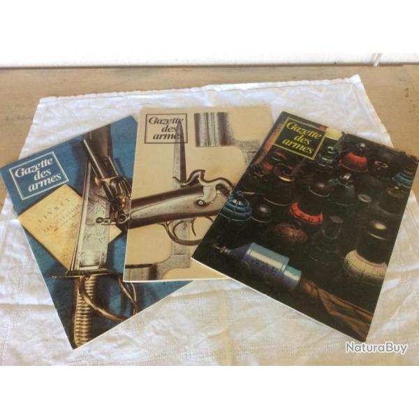 lot 3 revues Gazette des armes - 47-48-49- pistolet de bord 1779...(03 � 05/1977)