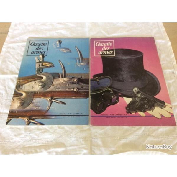 lot 2 revues Gazette des armes - 38 & 39 - le fusil Brown Bess... (5 & 6/1976)