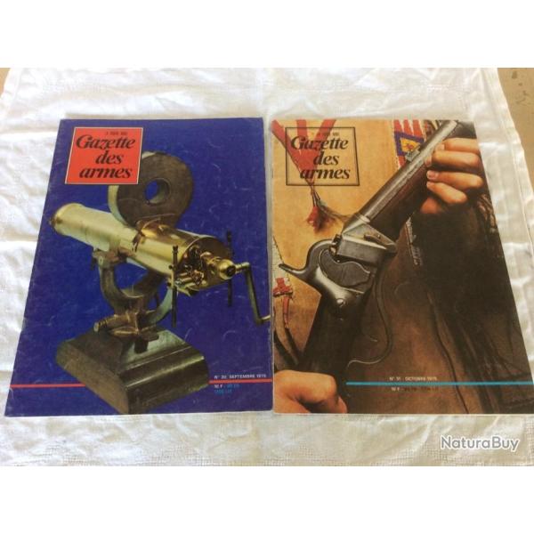 lot 2 revues Gazette des armes 30 & 31 - les carabines Sharps.. (09 & 10/1975)