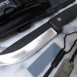Couteau Elk Ridge Bushcraft Survie Acier 440 Manche FRN Black Etui Affuteur Fire Starter ER555BK