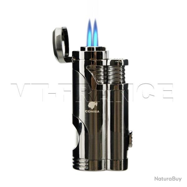 Briquet Chalumeau Cigare Cohiba 2 Torche-Gris 20260729082513