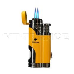 Briquet Chalumeau Cigare Cohiba 2 Torche-Jaune Yellow