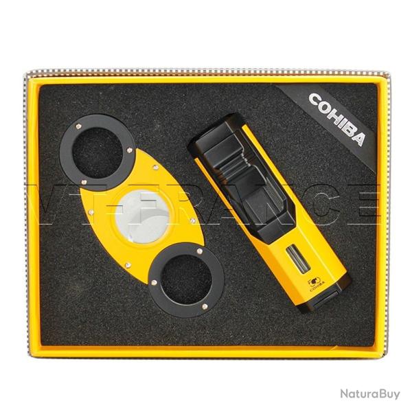 Kit COHIBA Briquet Coupe Cigare -Jaune Yellow 20260729082513