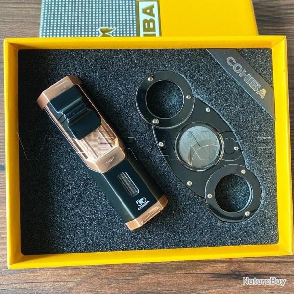 Kit COHIBA Briquet Coupe Cigare -Noir / Or 20260729082513