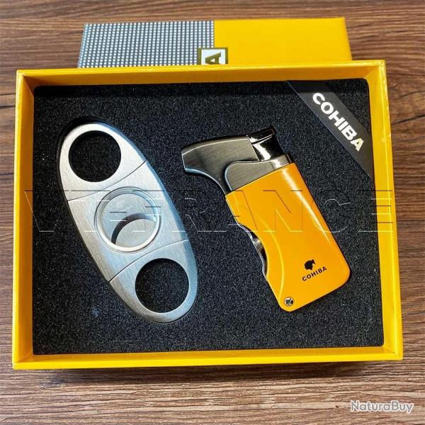 Kit COHIBA Briquet Coupe Cigare, Couleur: Jaune A