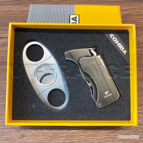 Kit COHIBA Briquet Coupe Cigare, Couleur: Gris