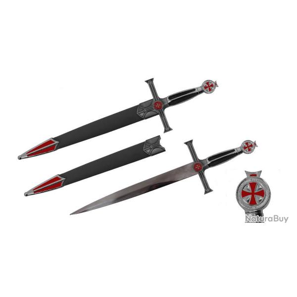Dague Templi�re noir de 54 cm  avec fourreau