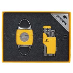 Kit COHIBA Briquet Coupe Cigare -Jaune Silver 20260718000038