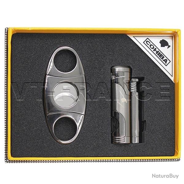 Kit COHIBA Briquet Coupe Cigare -Silver 20260729082513