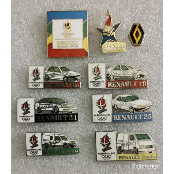 Lot Pin's Qty.9 - RENAULT Jeux Olympiques - ALBERTVILLE 1992