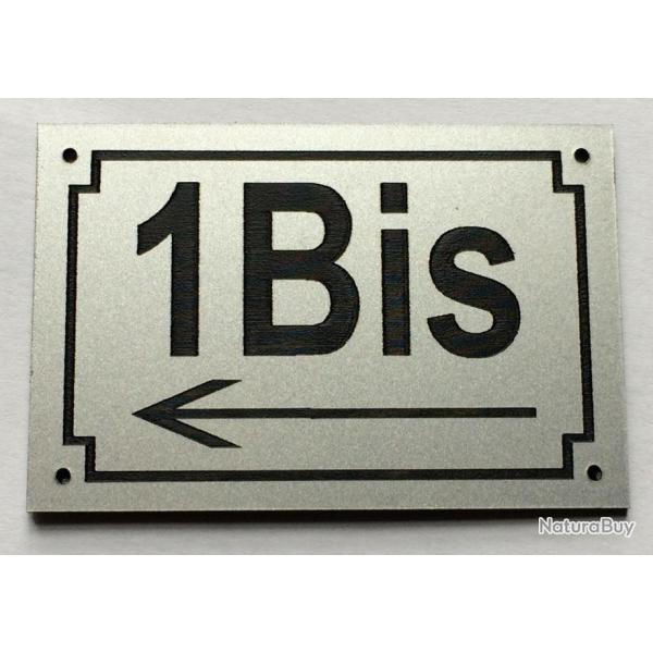 num�ro de rue maison et fl�che � gauche personnalis� plaque pvc format 200 x 300 mm fond ARGENT�