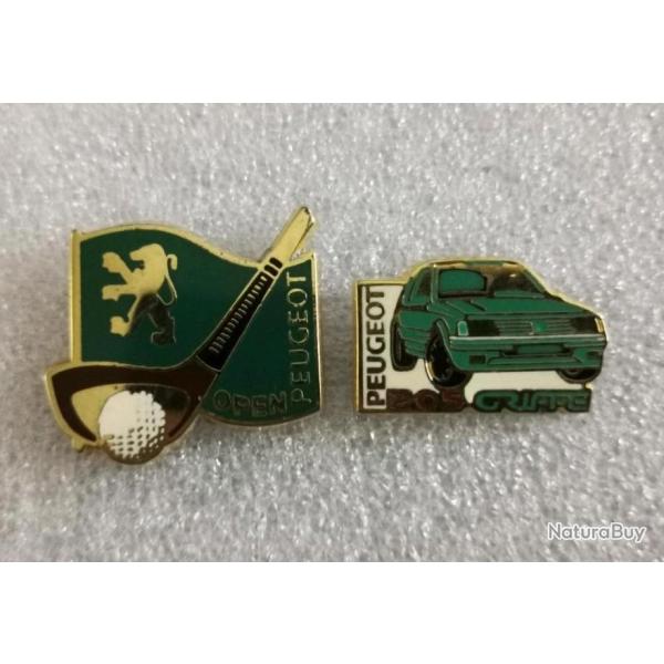 Lot Pins Qty.2 / Open Golf Sponsor Peugeot 205 Griffe
