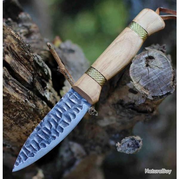 Couteau Condor Cavelore Lame Acier Carbone 1095 Manche Hickory Etui Cuir Made Salvador CTK393543HC