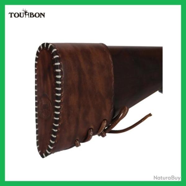 Fusil de chasse � turban avec coussin de recul, en cuir, fait � la main MARRON LIVRAISON GRATUITE