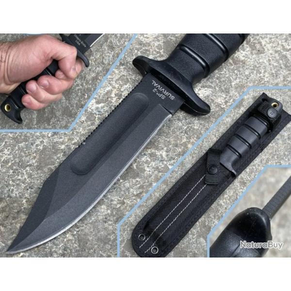 Beau Couteau de survie SP-2 Nylon Sth Lame en Acier 1095HC