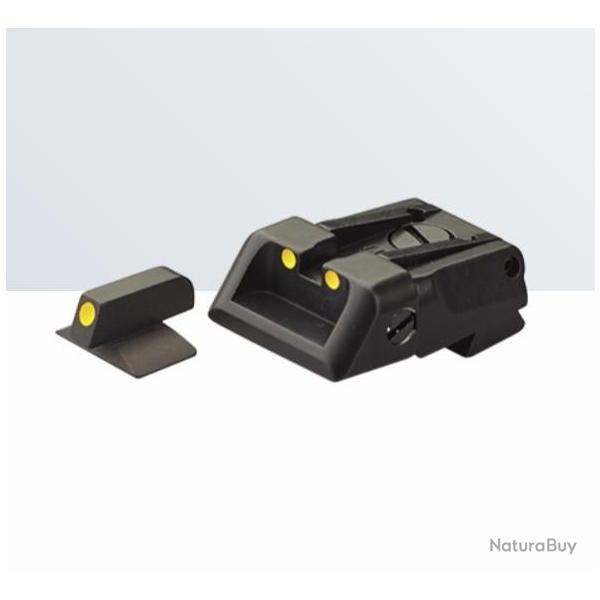 Set de mire LPA pour Bull M5 (clone Colt 1911), Bull 1911 guidon standard fixe - feuille Luminova