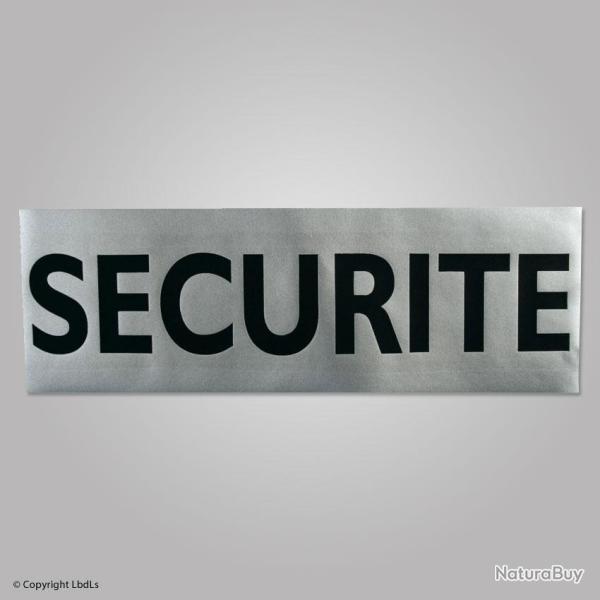 Bandeau SECURITE 30 x 10 cm fond retro lettres noires dos velcro