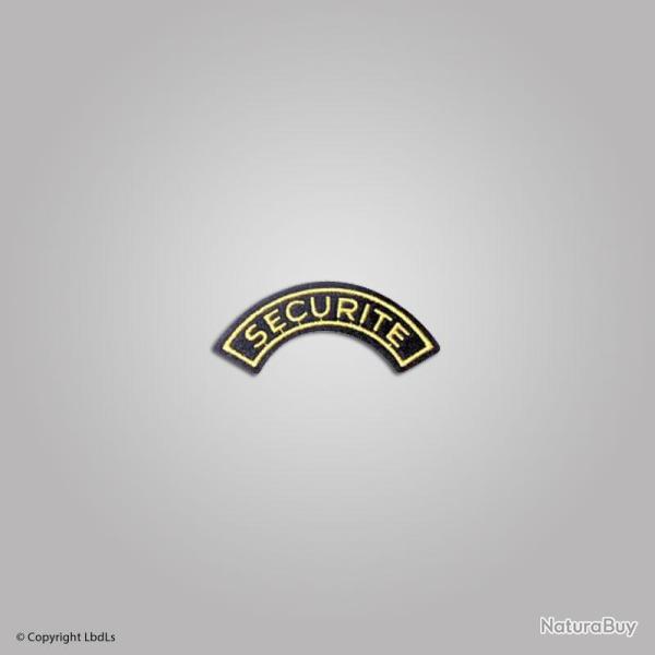 Ecusson banane SECURITE fond noir lettres JAUNES