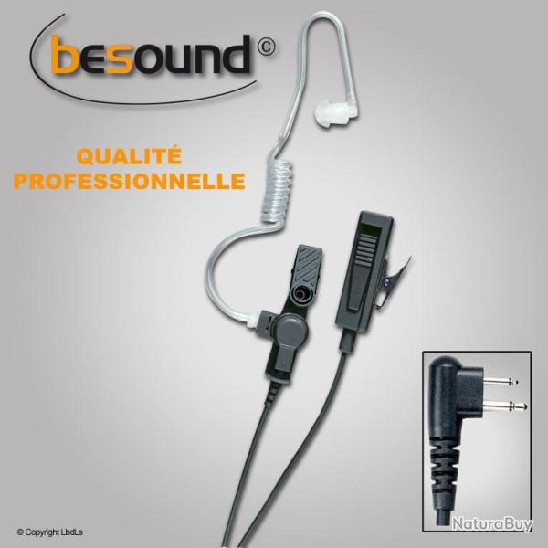 Kit Bodyguard BESOUND micro main oreillette avec prolongateur pour Motorola/Hytera