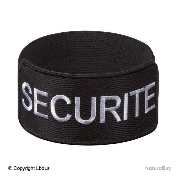Brassard EXPERT noir brod SECURITE blanc las. noir rglable