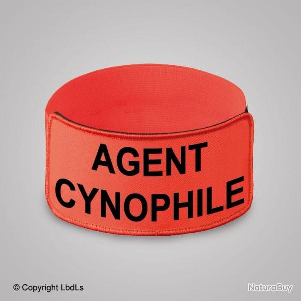 Brassard EXPERT ORANGE brod AGENT CYNOPHILE NOIR lastique orange rglable