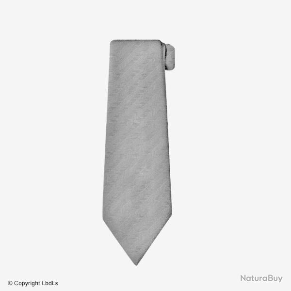 Cravate � crochet unie rayures grises