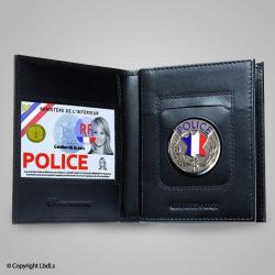 Porte carte 3 volets empl. m&eacute;daille+nouvelle carte+Navigo+carte de cr&eacute;dit