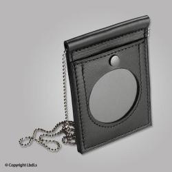 Porte carte LBDLS tour de cou avec cha&icirc;nette pour m&eacute;daille diam. 5cm + nouvelle carte