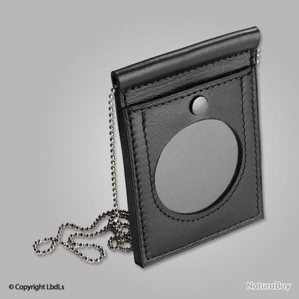 Porte carte LBDLS tour de cou avec cha�nette pour m�daille diam. 5cm + nouvelle carte