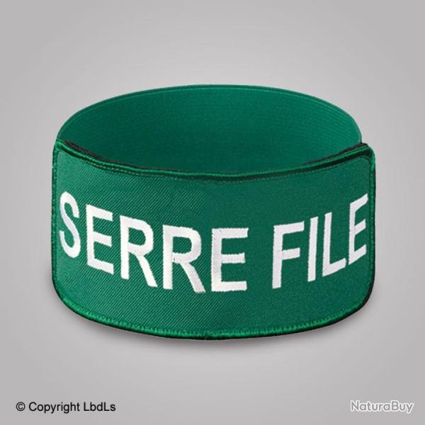 Brassard EXPERT brod� SERRE FILE blanc fond vert �lastique vert r�glable