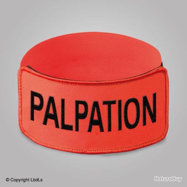 Brassard EXPERT brod PALPATION noir fond orange lastique orange rglable
