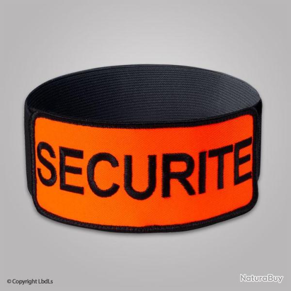 Brassard EXPERT ORANGE brod� SECURITE NOIR �las. noir r�glable bord NOIR