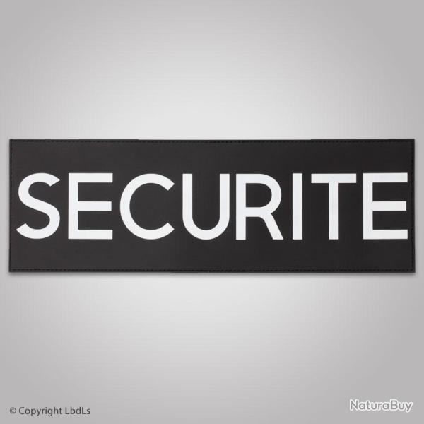 Patch PVC SECURITE noir lettres blanches 30 x 10 cm