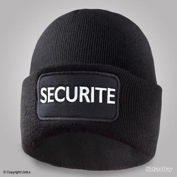 Bonnet brod� SECURITE 100% acrylique noir