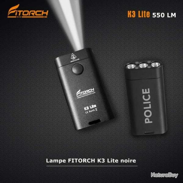 Lampe de poche Fitorch K3 Lite noir POLICE - 550 LM - 3 LED