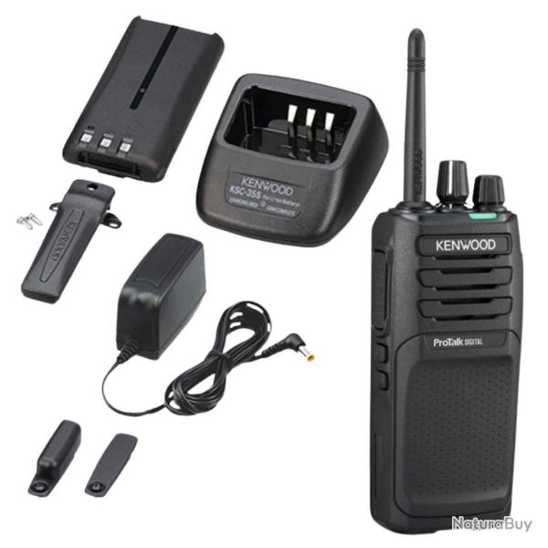 Talkie walkie Kenwood TK3701 PMR 446 numerique 500mW avec batt. KNB45 et charg. KSC35